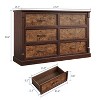 Acekool 47" Wide 6 Drawer Farmhouse Dresser with Deep Drawers, Bedroom Living Room Storage Organizer - 2 of 4