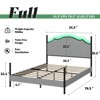 AMERLIFE Bed Frame with 51.2" Tall Upholstered Headboard and Four Poster Design - 2 of 3