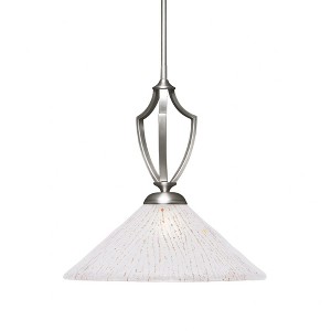 Toltec Lighting Zilo 1 - Light Pendant in  Graphite with 16" Frosted Crystal Shade - 1 of 1