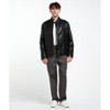 Cloudstyle Men's Slim Fit PU Leather Moto Jacket Stand Collar Zip Up Casual Coat - 2 of 4