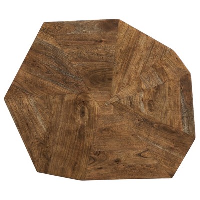 Haileeton Acacia and Black Metal Octagonal Coffee Table