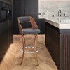 26" Grady Counter Stool with Faux Leather and Wood Finish - Armen Living - 2 of 4