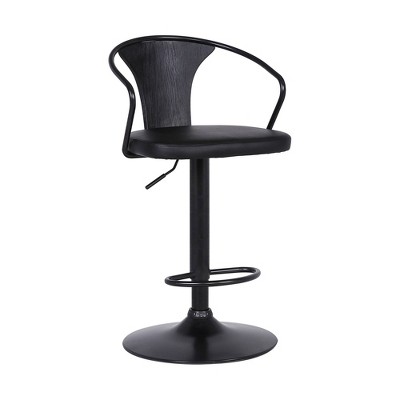 Eagle Contemporary Adjustable Barstool Black - Armen Living