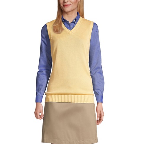 Lands' End School Uniform Women's Cotton Modal Sweater Vest - X Large ...