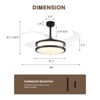 Ludomide 48" Modern Retractable Ceiling Fan with Lights and Remote, Black Dimmable LED Chandelier Fandelier, Silent Reversible Invisible Fan - 3 of 4