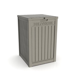 Yardgrace Deliver Box,Lockable Outdoor Storage Box,Large Double Wall Resin Package Delivery Waterproof Deck Box for Porch Patios Black - 1 of 4