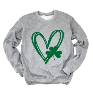 Simply Sage Market Hand Drawn Heart With Shamrock Sweatshirt - 1 of 4