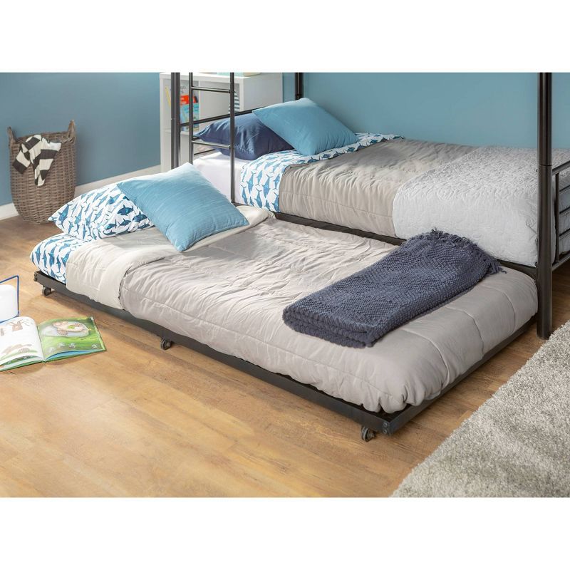 Twin Roll Out Trundle Bed Frame Black &#8211; Saracina Home, 4 of 8