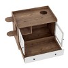 SEVOBAL Pet Crates and Houses Modern Glass Door Litter Cabinet Multi Function Pet Furniture Playful Design, Brown, 43"*23.6"*27.95" - 3 of 4