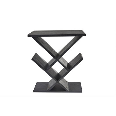 Modern Zig-Zag Black Walnut Storage Accent Table