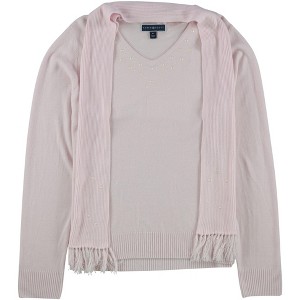 Karen Scott Womens Detachable Scarf Pullover Sweater, Pink, X-Large - 1 of 1