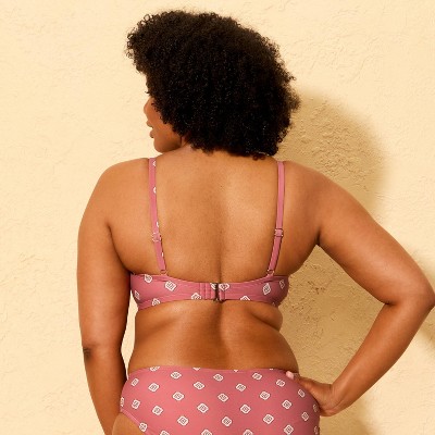 Shade & Shore Women's Geo Print Twist Front Underwire Top - Shade & Shore™ Mauve 34B — фото 4