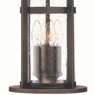 Oil Rubbed Bronze Outdoor Hanging Light with Clear Seeded Glass