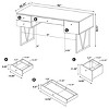 Sapphtopaz Rustic Standing Desk with 4 Front Drawers & Back Open Shelf Computer Desk with Black Metal Legs Writing Desk for Home Office, Bedroom - 2 of 4