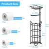 LunaLulinlk Inserted Tube Upgraded Toilet Paper Holder Free Standing, Paper Roll Dispenser with Top Storage Shelf for Bathroom-Black - 4 of 4