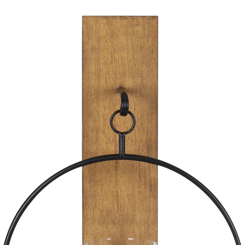 Kate and Laurel Maxfield Wood and Metal Wall Sconce, 6 of 12