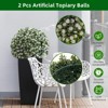 EcoSummer Topiary Balls Artificial Outdoor Set of 2 with Rose Flowers, 45CM Faux Greenery Spheres for Porch, Garden, Balcony, Home D¨¦cor, White - 3 of 4