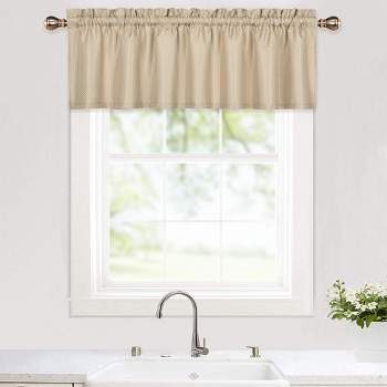 Jacquard Textured Short Kitchen Curtain Valance, 60" x 15"