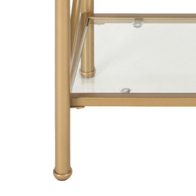 Elegant Diana 4-Tier Gold Metal & Tempered Glass Etagere