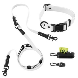 THE LICKER STORE Luna 8FT Adjustable 6-in-1 Waterproof Hands-Free Leash and Collar with LED Flashlight, Bag Dispenser, and Poop Bag Holder - 1 of 4