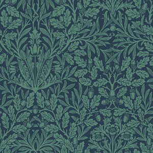William Morris Acorn Heritage Blue Wallpaper - 1 of 4