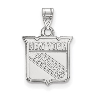 Black Bow Jewelry 14k White Gold New York Rangers NHL Small Pendant