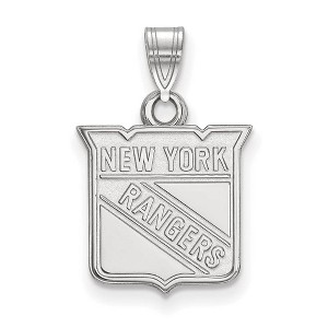 Black Bow Jewelry 14k White Gold New York Rangers NHL Small Pendant - 1 of 3