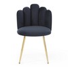 NicBex Modern Velvet Dining Chairs Set of 2,Upholstered Woven Chair with Metal Legs for Dining Room,Living Room,Kitchen,Black - 4 of 4