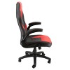 Elama High Back Adjustable Faux Leather Office Chair in Black and Red - 2 of 4
