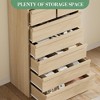 5-Drawer Dresser for Bedroom, Modern Tall 5-Drawer Dresser with Large Drawers, Wooden Dresser Organizer for Living Room, Nursery, Entryway, Natural - 3 of 4