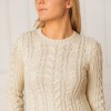 Hope & Henry Women's Organic Peasant Sleeve Cable Sweater, Ivory, X-Small - 3 of 4