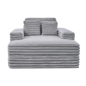 Lesly 55.12 in. Wide Square Arm Velvet Square Sectional Sofa Couch Modern Single Square - 1 of 4