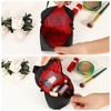 Unique Bargains Women's Handhold Portable Large Capacity Makeup Bag Black Red 1 Pc - 2 of 4