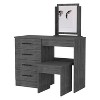CAVINAS with 4 Drawers Dressing Table with Mirror with Stool Grey Vanity Modern Design Makeup Desk for Bedroom - 2 of 4