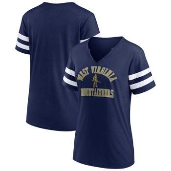 NCAA West Virginia Mountaineers Women's V-Neck Notch T-Shirt