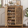 Tribesigns Shoe Cabinet with Airy Doors, 6-Tier Entryway Shoe Storage Rack Organizer with Adjustable Shelves for Living Room, Bedroom, Oak, Wooden - 3 of 4