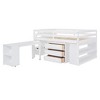 Full Size Loft Bed with Retractable Writing Desk and 3 Drawers, Wooden Loft Bed with Storage Stairs and Shelves - 4 of 4