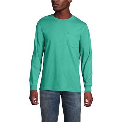 Lands' End Men's Super-T Long Sleeve T-Shirt with Pocket