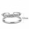 Slickblue Trendy Polished Stainless Steel Cuff Ring with Clear CZ - Perfect for Everyday Wear, Size 5-10 - 3 of 4
