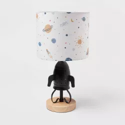 Spaceship Figural Table Lamp (Includes LED Light Bulb) Black - Pillowfort™