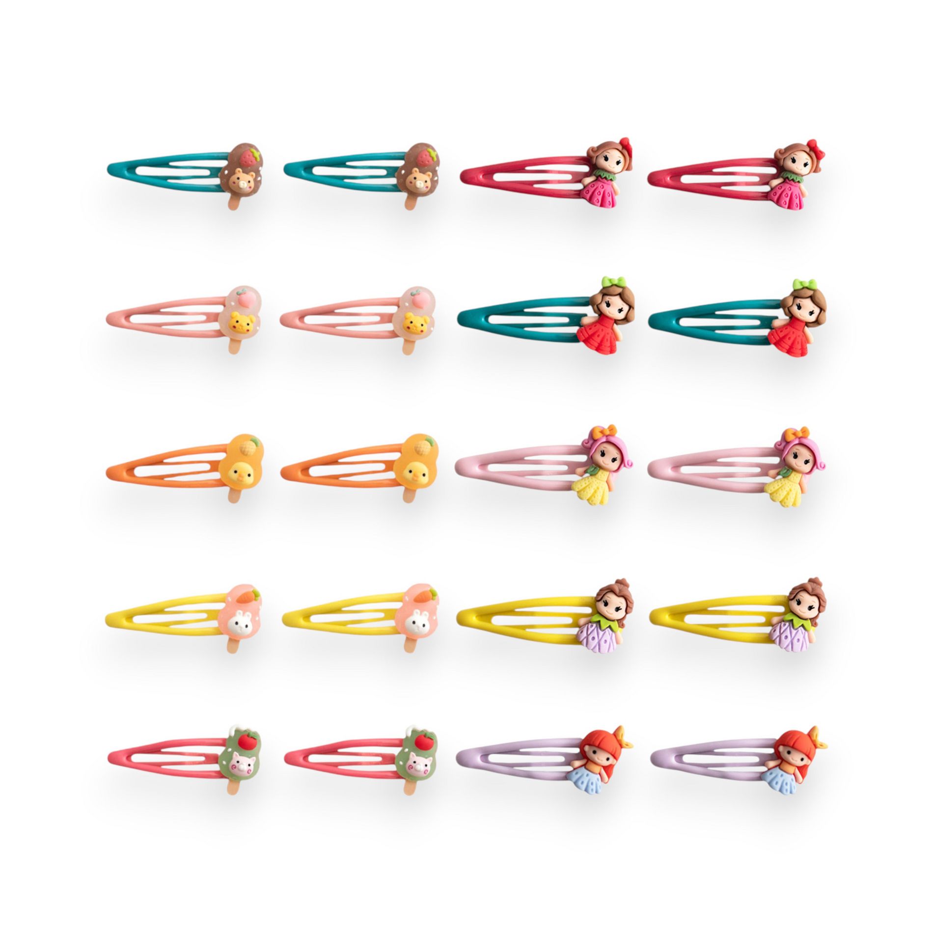 Summer Crystal - Metal Snap Barrette Hair Clips