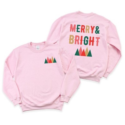 Simply Sage Market Women's Graphic Sweatshirt Merry and Bright Mountains Front and Back