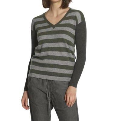 Women's Luxe Stripe V-Neck Pullover - LABEL+thread