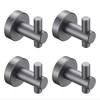 Round Base Wall Hanging Hook with Screws- Matte Black Hook, 4 Pack, for Entry Shoe Cabinet, Wardrobe Bathroom Bedroom Furniture Hardware - 2 of 4