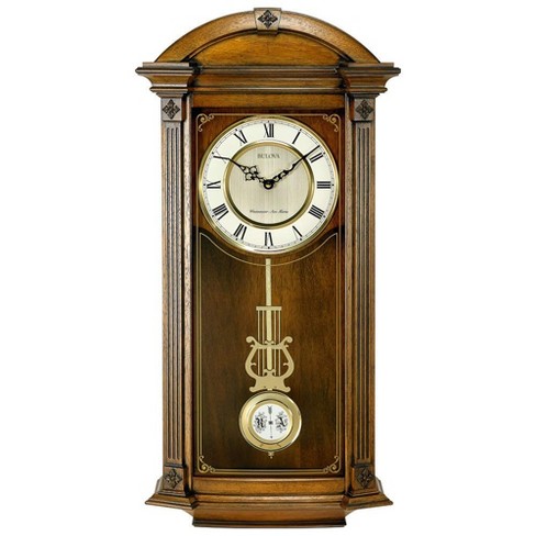 Bulova Clocks C4331 Hartwick 29 Inch Large Classic Walnut Pendulum Wall Clock Target - Target Wall Clocks Large