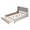 NicBex Queen Upholstered Platform Bed Frame with Wingback Velvet Headboard and 1 Drawer,Wood Slats Support,No Box Spring Needed,Easy Assembly - 3 of 4