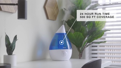 Blue and White Ultrasonic Cool Mist Humidifier with 1 Gallon Tank