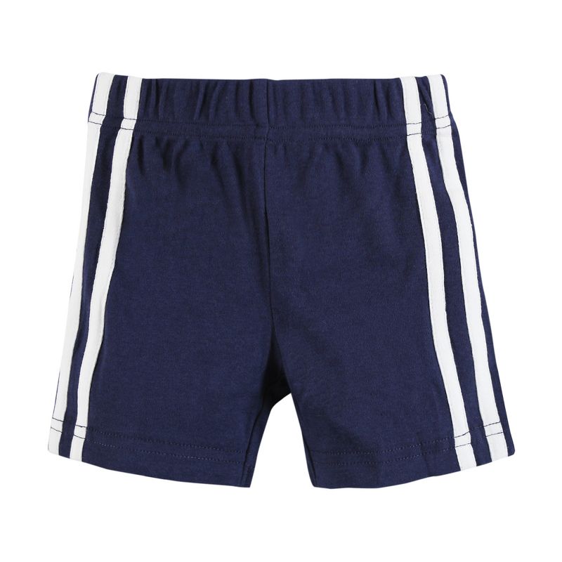 Hudson Baby Boy Shorts Bottoms 4-Pack, Red Navy, 3 of 7