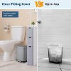 Bathroom Trash Bin with Lid, 3.2 Gallon Stainless Steel Kitchen Trash Can, Soft-Close Pedal - 4 of 4