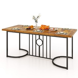 Resenkos Kitchen Table, Dining Table,71 Inch Large Dining Table for 6-8 People Rectangular Wood Kitchen Table-Rustic Brown - 1 of 4